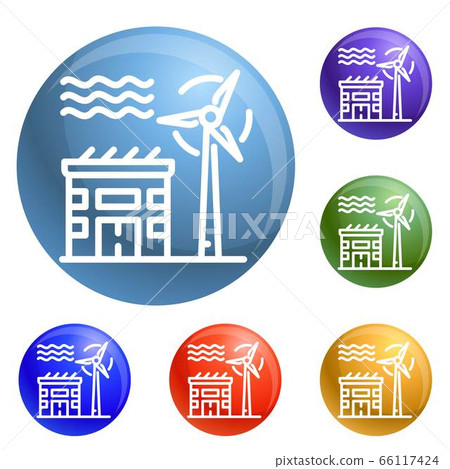 Wind turbine icons set vector Wind turbine icons set vector 66117424