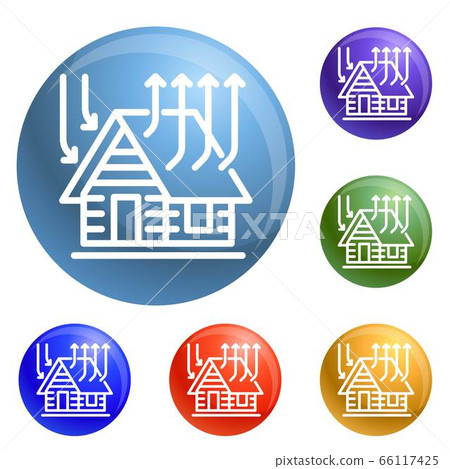 Smart roof house icons set vector 66117425