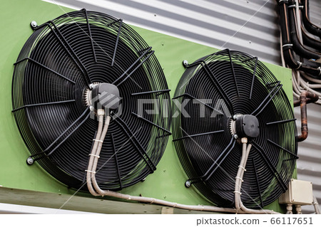 Large air conditioning on wall of building 66117651