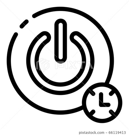 Turn off timer button icon, outline style 66119413