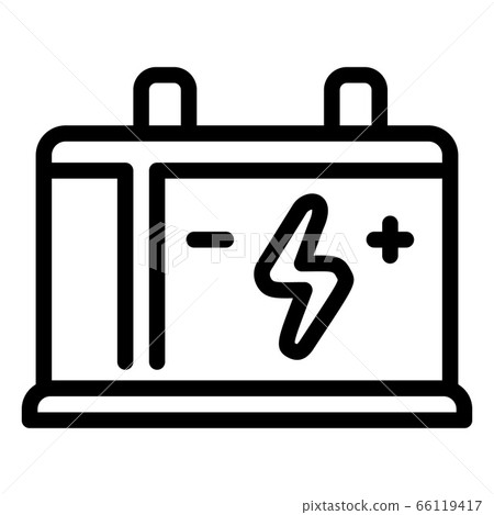 Car battery icon, outline style 66119417