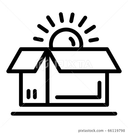 Open brand box icon, outline style Open brand box icon, outline style 66119798