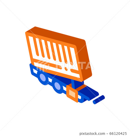 Agricultural Cargo Trailer isometric icon vector illustration 66120425