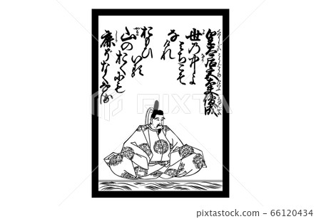 如今的Hyakunin Isshu Azuma Nishiki Karuta黑色和白色83 66120434
