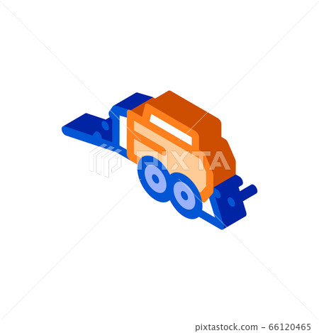 Hay Pressing Trailer Vehicle isometric icon vector illustration 66120465