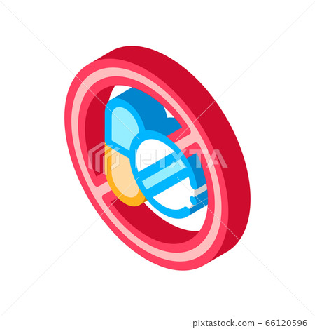 Allergen Free Sign Medicine isometric icon vector illustration 66120596