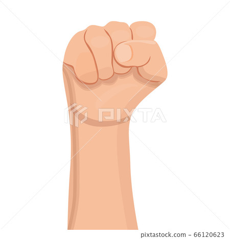 Fist up icon, cartoon style 66120623