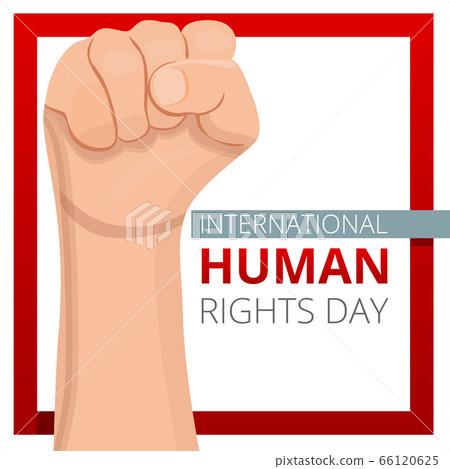 International human rights day concept background, cartoon style 66120625