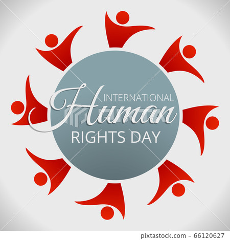 Human rights day concept background, cartoon style 66120627