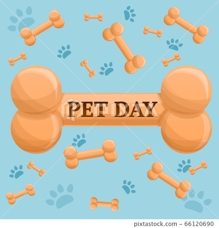Pet day dog bone concept background, cartoon style Pet day dog bone concept background, cartoon style 66120690
