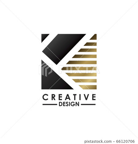 Negative Space Letter F logo. Creative design - Stock Illustration ...