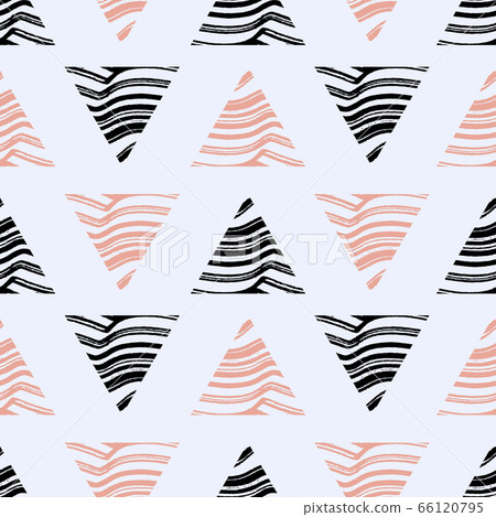 Vector seamless pattern design with triangles. 66120795