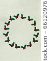 Christmas card (holly circle frame 1) embossed background vertical 66120976