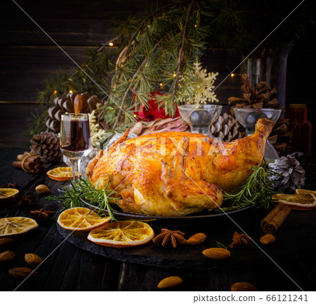 Baked turkey for Christmas or New Year 66121241
