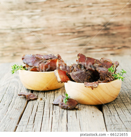 jerked meat, cow, deer, wild beast or biltong in 66121655