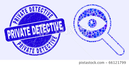 Blue Distress Private Detective Stamp and Investigate Mosaic Blue Distress Private Detective Stamp and Investigate Mosaic 66121799