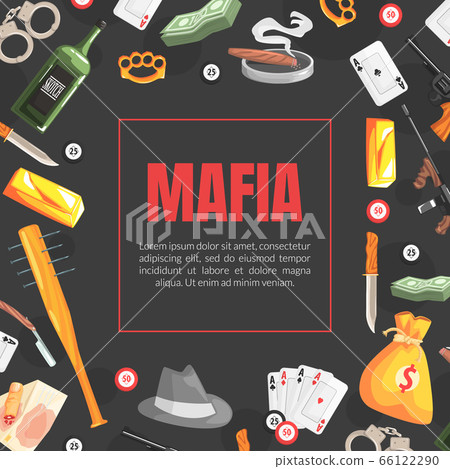 Mafia Banner Template with Space for Text and... - Stock Illustration ...