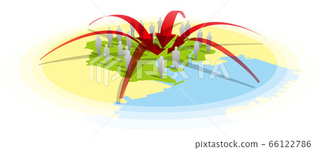 Vector illustration An image of people concentrated in the 23 wards of Tokyo 66122786