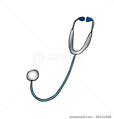 Stethoscope, color phonendoscope. stethophonendoscope sketch, medical instrument. 66122896