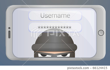 Login password phishing concept background, cartoon style Login password phishing concept background, cartoon style 66124415
