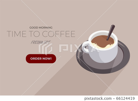 Cup of coffee. Top view. Vector. Cup of coffee. Top view. Vector. 66124419