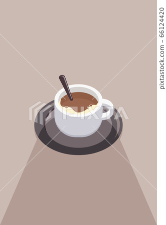 Cup of coffee. Top view. Vector. Cup of coffee. Top view. Vector. 66124420