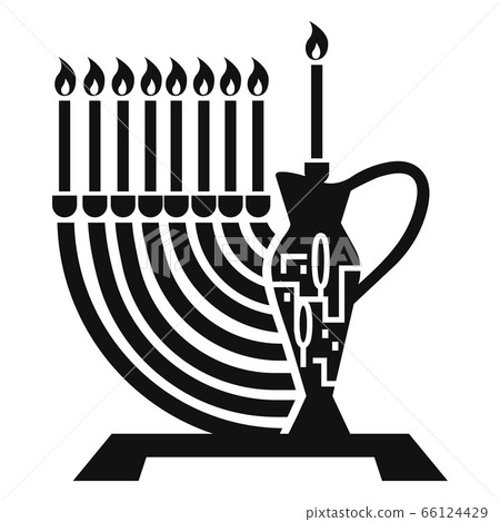 Candle stick and jug jewish icon, simple style 66124429