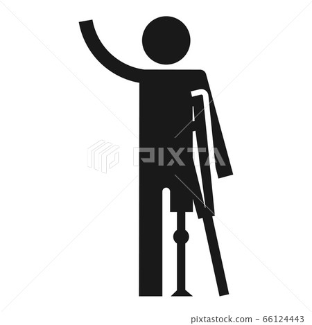 Man prosthesis leg icon, simple style 66124443