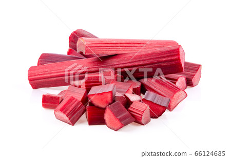Rhubarb stalks on a white background 66124685