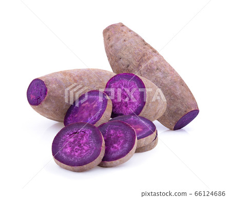 purple yams on isolated white background purple yams on isolated white background 66124686