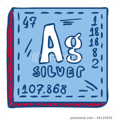Silver ag icon, hand drawn style 66124876