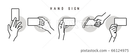 Hand holding a card 66124975