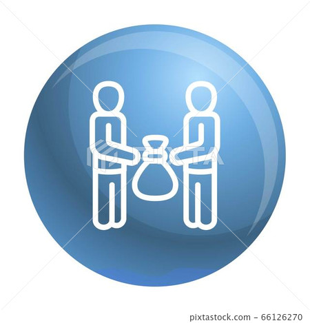 Two man bribery icon, outline style 66126270