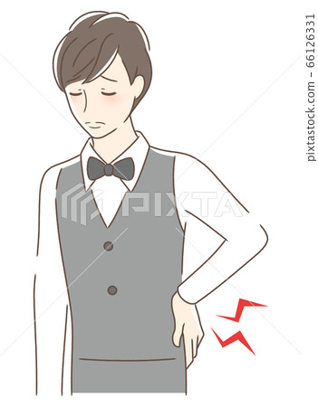 A man suffering from low back pain A man suffering from low back pain 66126331