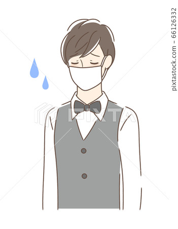 Painful man wearing a mask Painful man wearing a mask 66126332