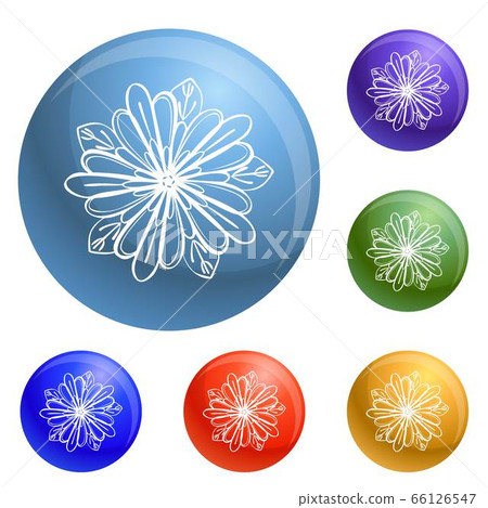 Exotic tropical flower icons set vector Exotic tropical flower icons set vector 66126547