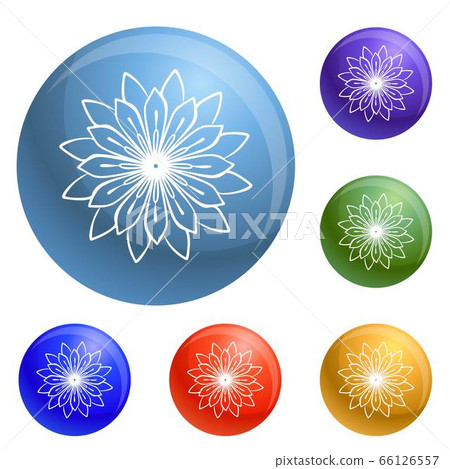 Medicine flower plant icons set vector 66126557