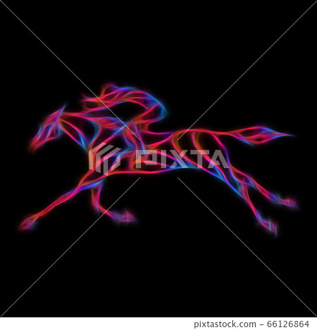 Horse race. Equestrian sport. Silhouette of racing with jockey Horse race. Equestrian sport. Silhouette of racing with jockey 66126864