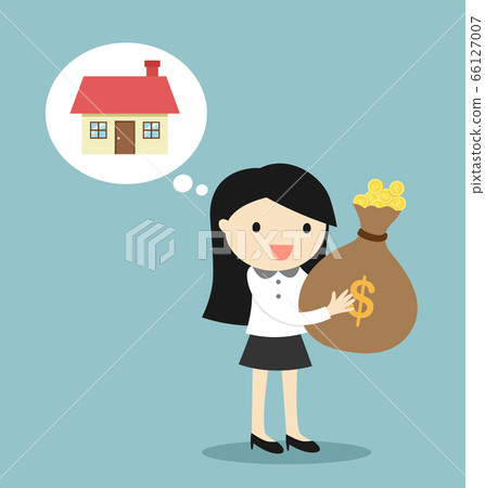 Business concept, Business woman is thinking about Business concept, Business woman is thinking about 66127007