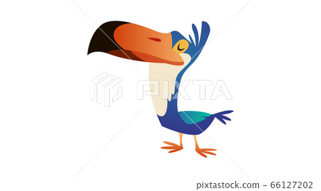 Toucan. Wild or zoo bird from exotic tropical jungle, isolated vector artprint Toucan. Wild or zoo bird from exotic tropical jungle, isolated vector artprint 66127202