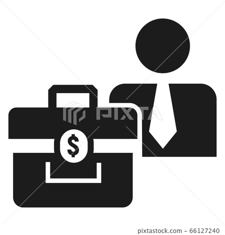 Man bribery money bag icon, simple style 66127240