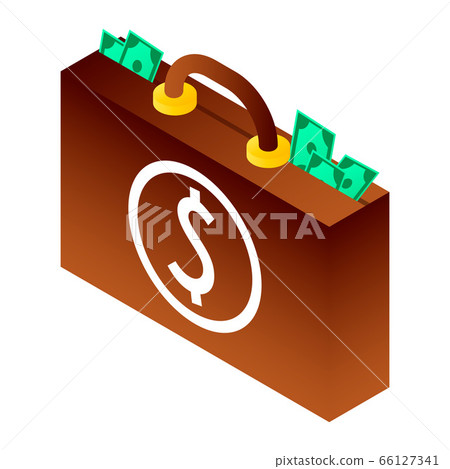 Bribery money suitcase icon, isometric style Bribery money suitcase icon, isometric style 66127341