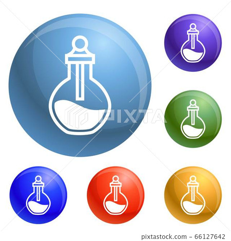 Chemical flask icons set vector 66127642