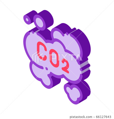 Co2 Smoulder Smoke Steam Air isometric icon vector illustration 66127643