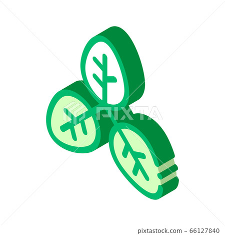 Bush Offshoot Plant Leaves isometric icon vector illustration 66127840