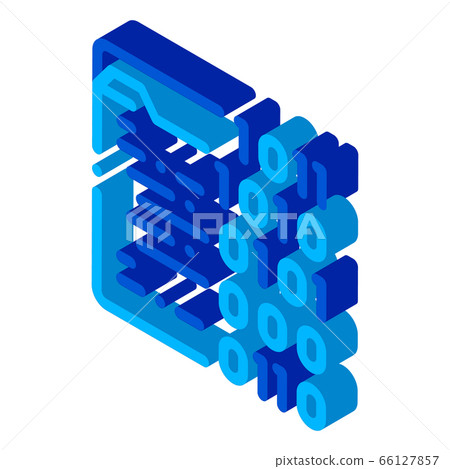 Binary File Coding System isometric icon vector illustration 66127857