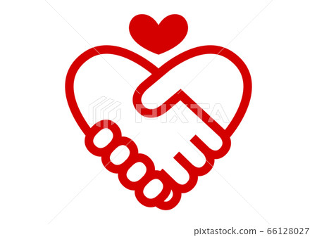 red heart , Computer Icons Heart Handshake Symbol, shake hands