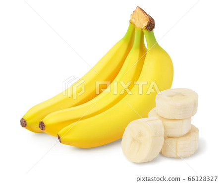Bunch of bananas isolated on white background with clipping path and full depth of field. Bunch of bananas isolated on white background with clipping path and full depth of field. 66128327