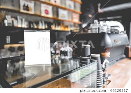 Stand Mock up Menu frame tent card blurred Stand Mock up Menu frame tent card blurred 66129317