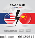 Concept of trade war between USA and China Flag Vector. 66129615